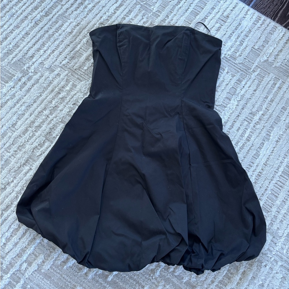 Khy Poplin Bubble Corset Mini Dress Black Size 4 NWT